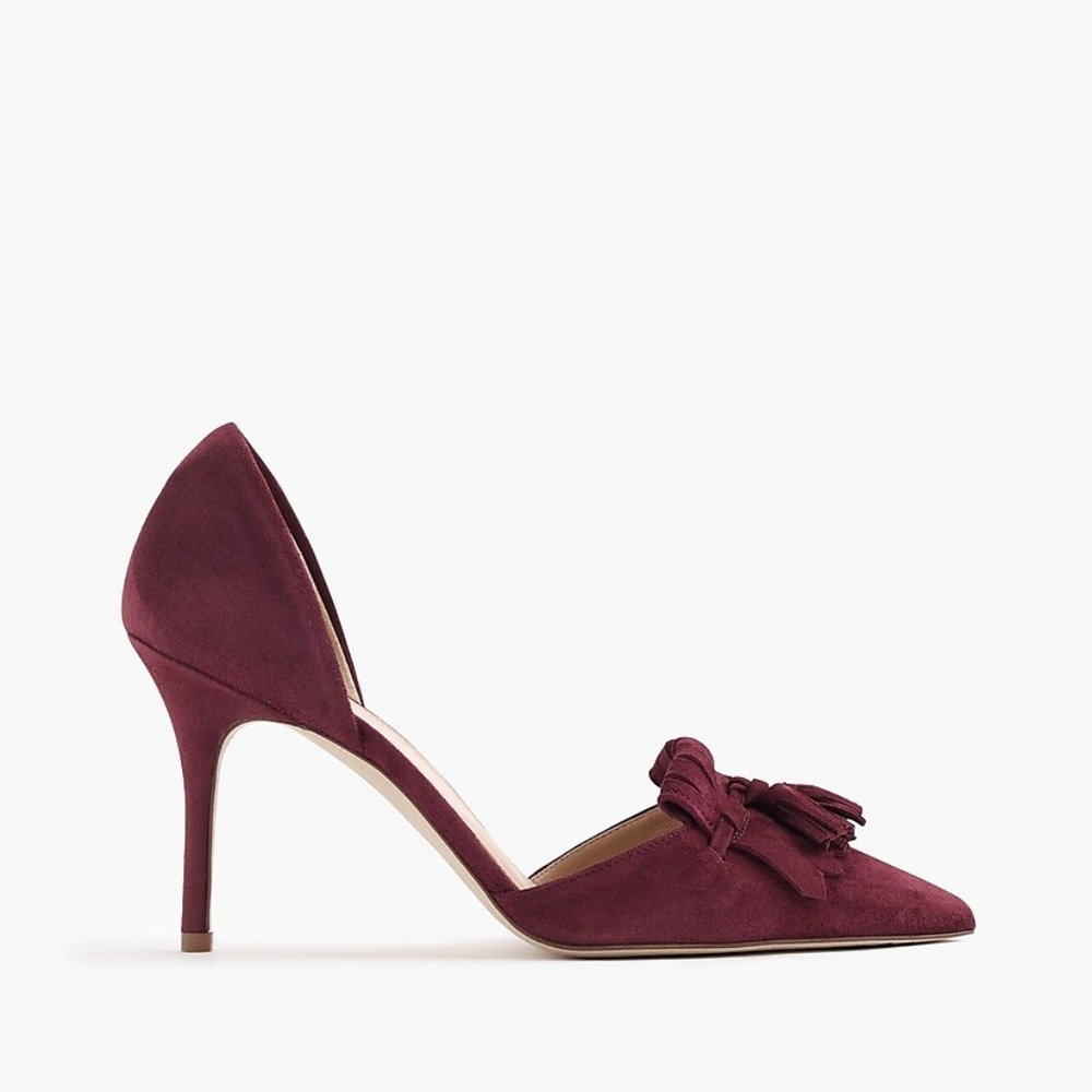 J. Crew Elsie Suede D’Orsay Pumps with Fringe